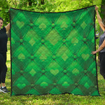 Green Playing Card Suits Pattern Print Quilt