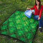 Green Playing Card Suits Pattern Print Quilt