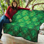 Green Playing Card Suits Pattern Print Quilt