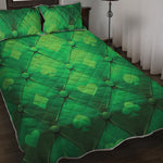 Green Playing Card Suits Pattern Print Quilt Bed Set