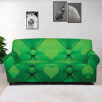 Green Playing Card Suits Pattern Print Sofa Cover