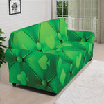 Green Playing Card Suits Pattern Print Sofa Cover