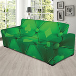 Green Playing Card Suits Pattern Print Sofa Slipcover