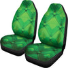 Green Playing Card Suits Pattern Print Universal Fit Car Seat Covers