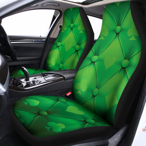 Green Playing Card Suits Pattern Print Universal Fit Car Seat Covers