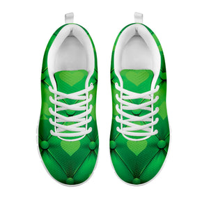 Green Playing Card Suits Pattern Print White Sneakers