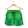 Green Playing Card Suits Pattern Print Women's Shorts