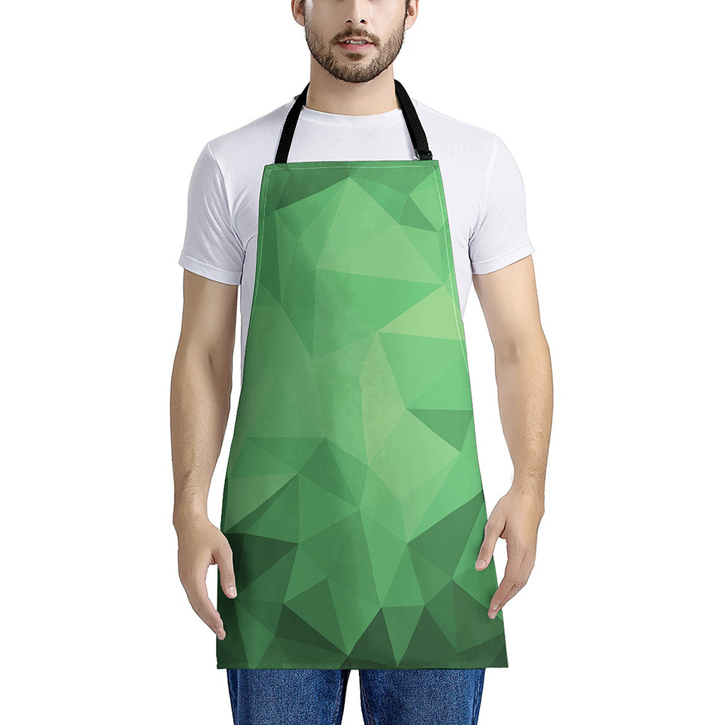Green Polygonal Geometric Print Apron