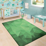 Green Polygonal Geometric Print Area Rug
