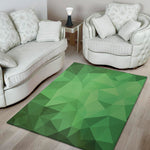 Green Polygonal Geometric Print Area Rug