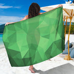 Green Polygonal Geometric Print Beach Sarong Wrap