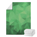 Green Polygonal Geometric Print Blanket