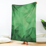Green Polygonal Geometric Print Blanket