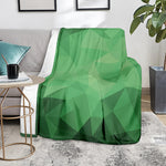 Green Polygonal Geometric Print Blanket