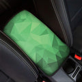 Green Polygonal Geometric Print Car Center Console Cover