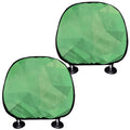 Green Polygonal Geometric Print Car Headrest Covers