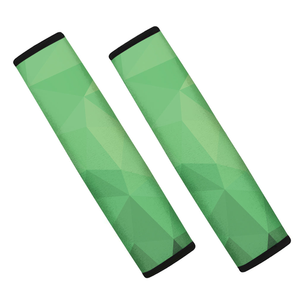 Green Polygonal Geometric Print Car Seat Belt Covers