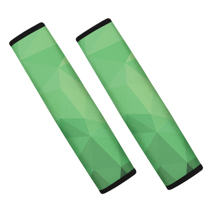 Green Polygonal Geometric Print Car Seat Belt Covers