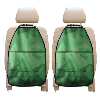 Green Polygonal Geometric Print Car Seat Organizers