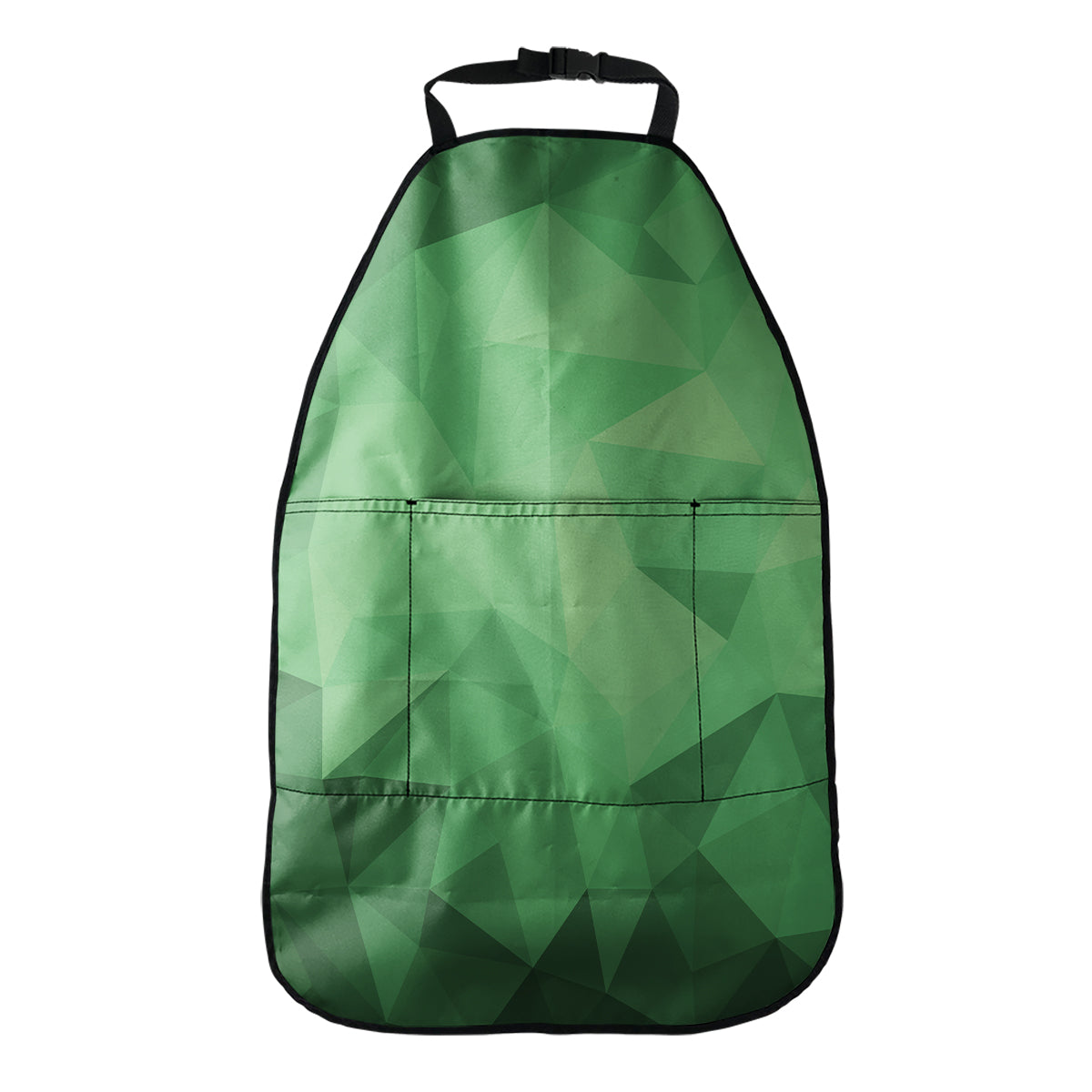 Green Polygonal Geometric Print Car Seat Organizers