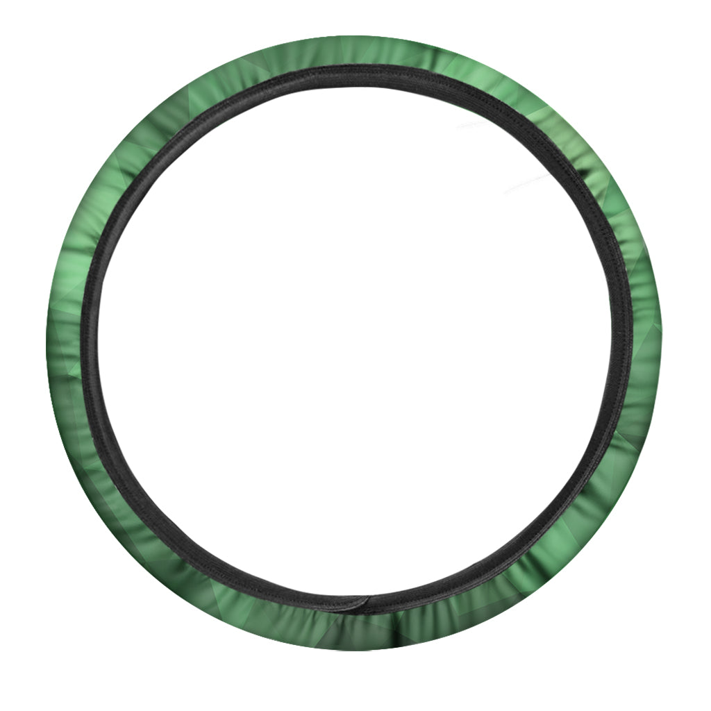 Green Polygonal Geometric Print Car Steering Wheel Cover