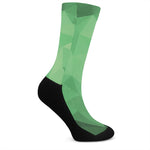 Green Polygonal Geometric Print Crew Socks