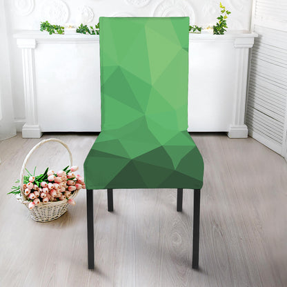 Green Polygonal Geometric Print Dining Chair Slipcover