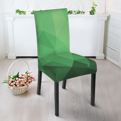 Green Polygonal Geometric Print Dining Chair Slipcover