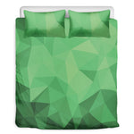 Green Polygonal Geometric Print Duvet Cover Bedding Set