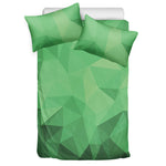 Green Polygonal Geometric Print Duvet Cover Bedding Set