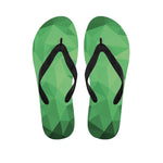 Green Polygonal Geometric Print Flip Flops