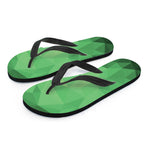 Green Polygonal Geometric Print Flip Flops