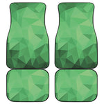 Green Polygonal Geometric Print Front and Back Car Floor Mats
