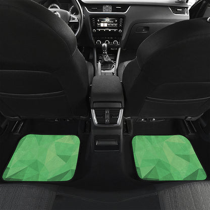 Green Polygonal Geometric Print Front and Back Car Floor Mats