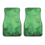 Green Polygonal Geometric Print Front Car Floor Mats