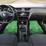 Green Polygonal Geometric Print Front Car Floor Mats