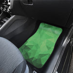 Green Polygonal Geometric Print Front Car Floor Mats