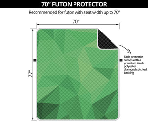 Green Polygonal Geometric Print Futon Protector