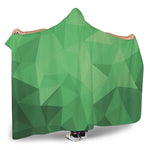 Green Polygonal Geometric Print Hooded Blanket