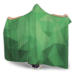 Green Polygonal Geometric Print Hooded Blanket