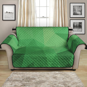 Green Polygonal Geometric Print Loveseat Protector