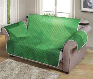 Green Polygonal Geometric Print Loveseat Protector