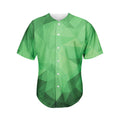 Green Polygonal Geometric Print Men's Baseball Jersey