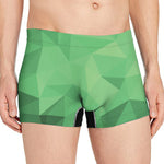 Green Polygonal Geometric Print Men's Boxer Briefs