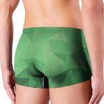 Green Polygonal Geometric Print Men's Boxer Briefs