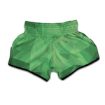 Green Polygonal Geometric Print Muay Thai Boxing Shorts