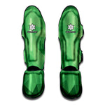 Green Polygonal Geometric Print Muay Thai Shin Guard