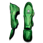 Green Polygonal Geometric Print Muay Thai Shin Guard