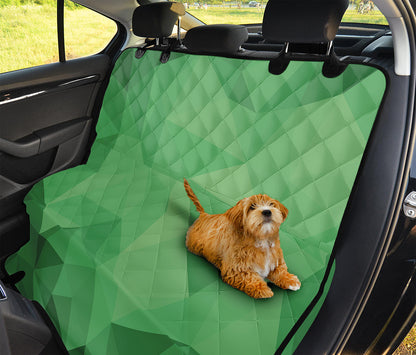 Green Polygonal Geometric Print Pet Car Back Seat Cover