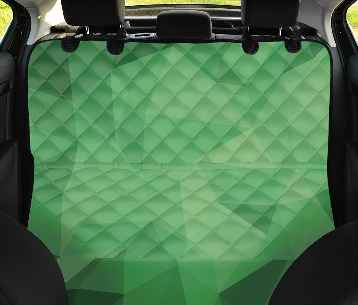 Green Polygonal Geometric Print Pet Car Back Seat Cover